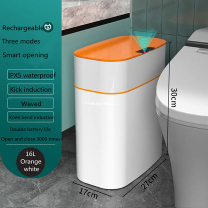 Smart Trash Can With Lid For Bedroom & Living Room Kitchen Storage Box Trash Can Induction Small Car Box Automatic Smart Dustbin Smart Trash Bin