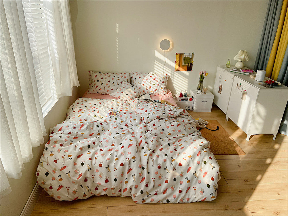 Cotton Bed Sheet Set - 100% Pure Cotton Soft Breathable Cooling Bedding | 4 Sizes