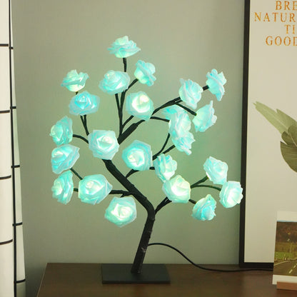 Fiber optic maple tree lamp orange leaves close up detail