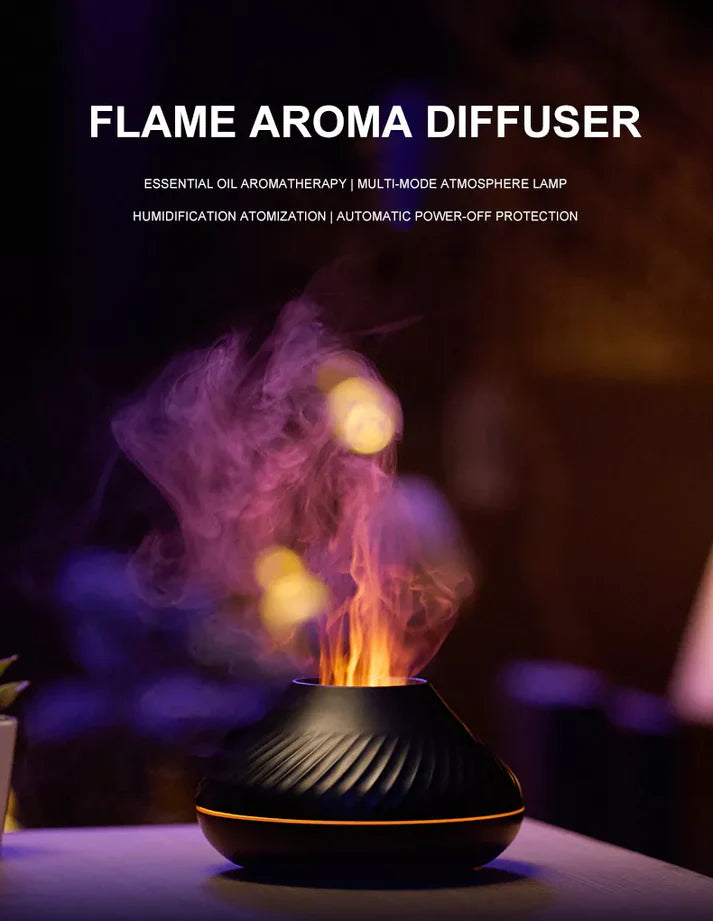Flame diffuser with purple mist effect