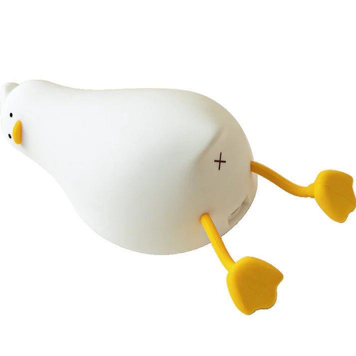 White flat duck night lamp silicone children bedside light