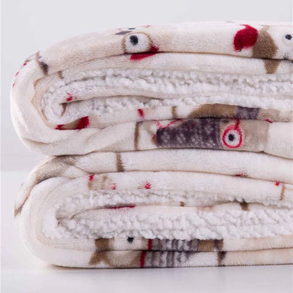 Fleece plush throw blanket floral pattern close up