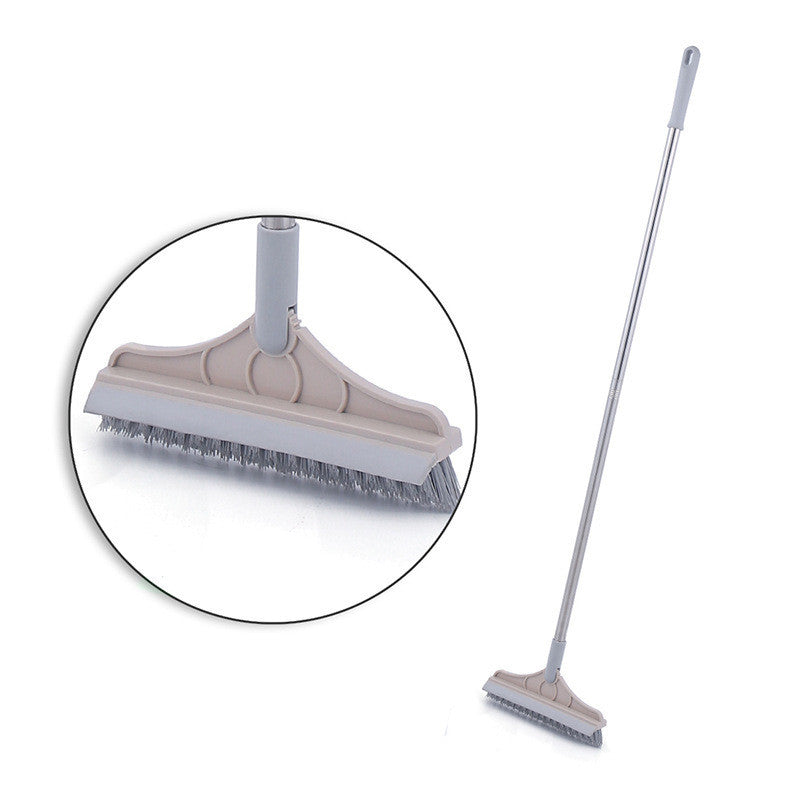 Khaki floor gap cleaning brush with rubber wiper head