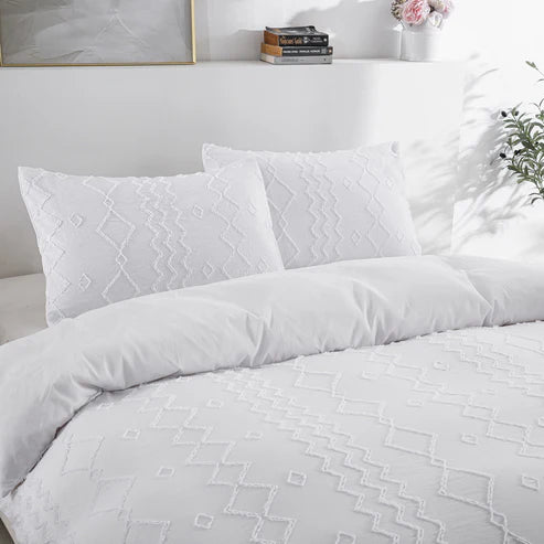 Floral diamond wave duvet cover khaki color option