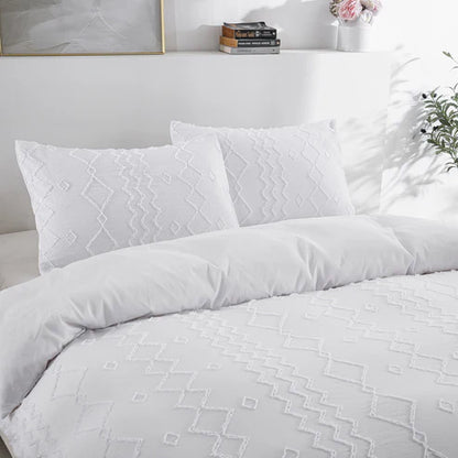 Floral diamond wave duvet cover khaki color option