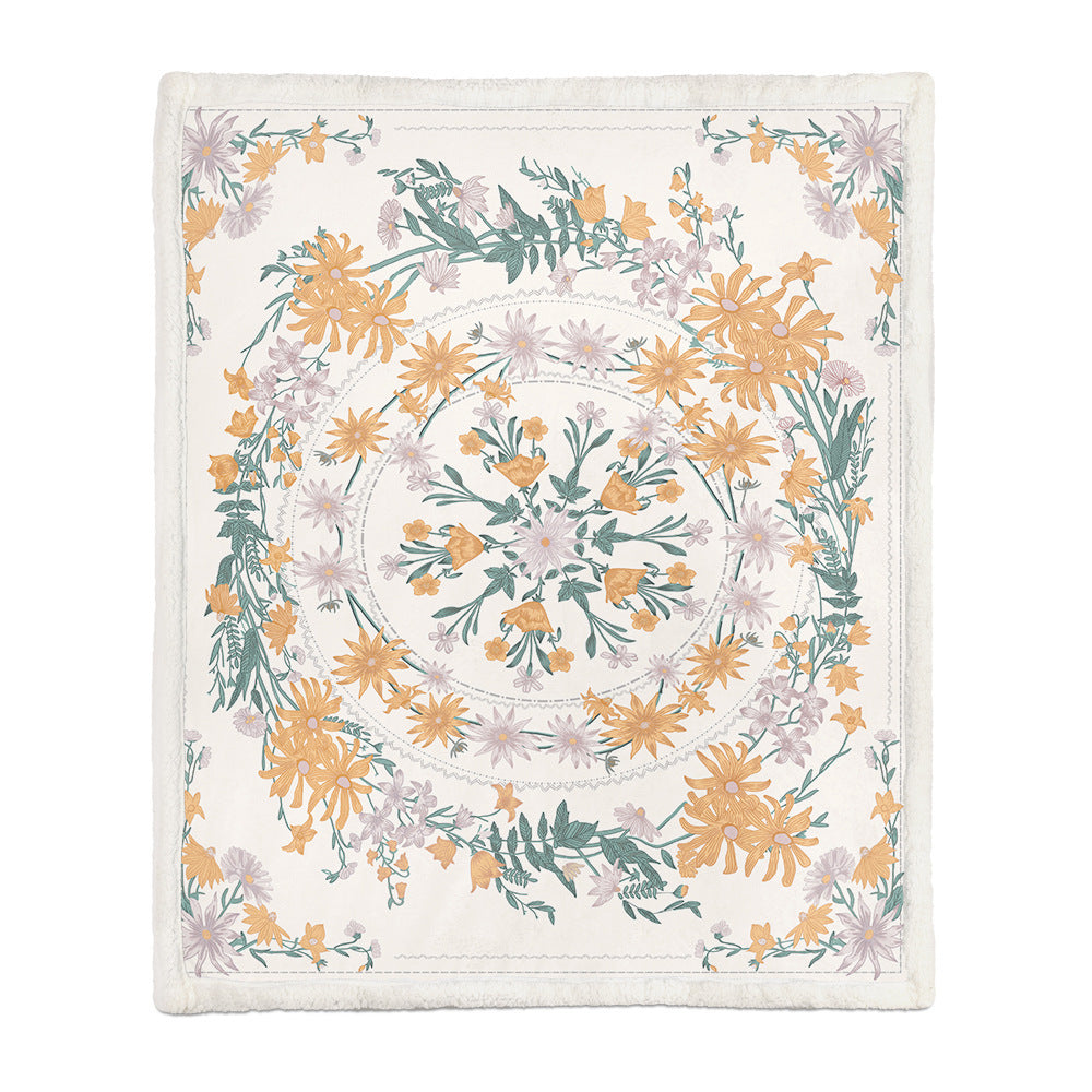 Botanical floral print blanket shown with vibrant colors after multiple machine wash cycles
