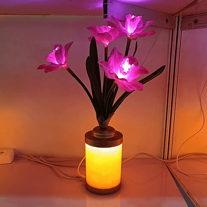 Pink and purple flower vase USB LED lamp lifestyle shot