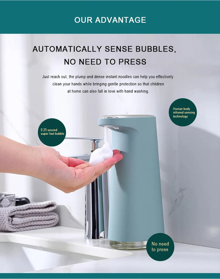 Foam soap dispenser with infrared auto-sensing technology