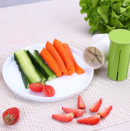 Fruit slicer cutter used on multiple vegetables carrots cucumber