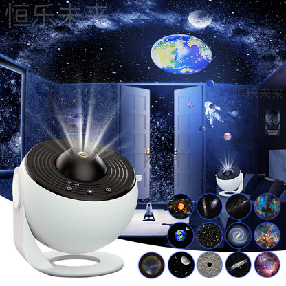 Galaxy projector night light projecting blue nebula effect