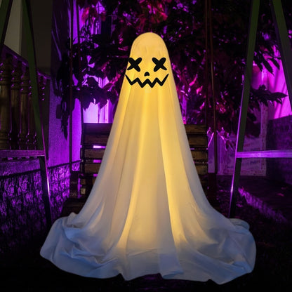 Landing demon ghost Halloween decoration purple light night outdoor