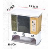 Empty wall mounted grain dispenser showing container design