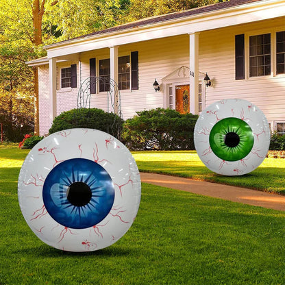 Orange Halloween eyeball inflatable balloon for haunted house and party decor