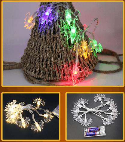 Halloween string lights in purple color mode