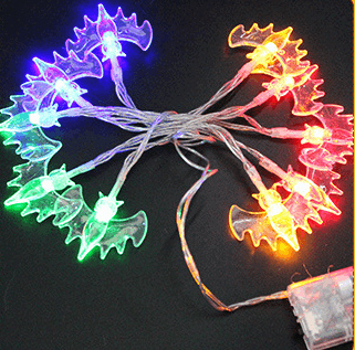 Halloween pumpkin lights arranged in circular display