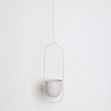 Hanging iron hydroponic plant pot in apricot with chain
