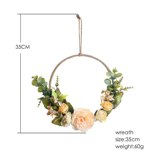 Hanging metal wreath garland size dimensions diagram