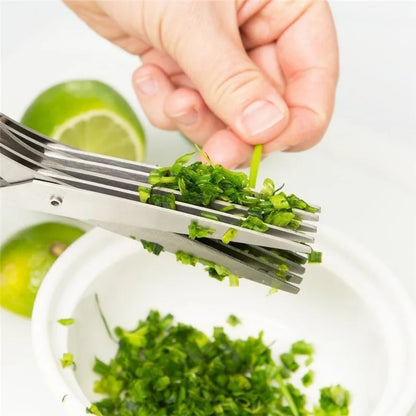 Herb cutting scissors 3 layer green onion cutter kitchen gadget display