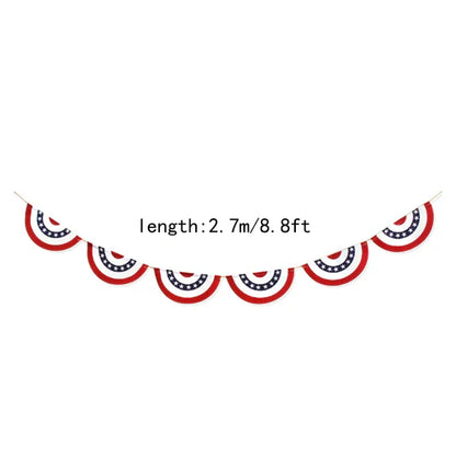 Independence day circle stripe garland flag banner night warm glow display