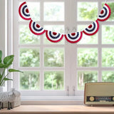 Independence day circle stripe garland flag banner string flat lay display