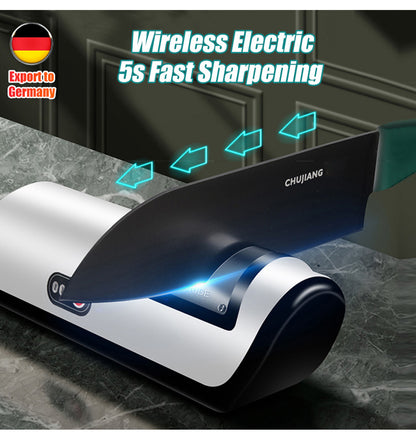Electric knife sharpener size comparison showing 19x5.5cm