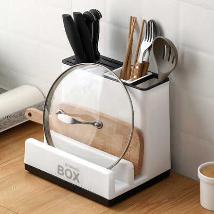 Kitchen knife storage rack in use on countertop