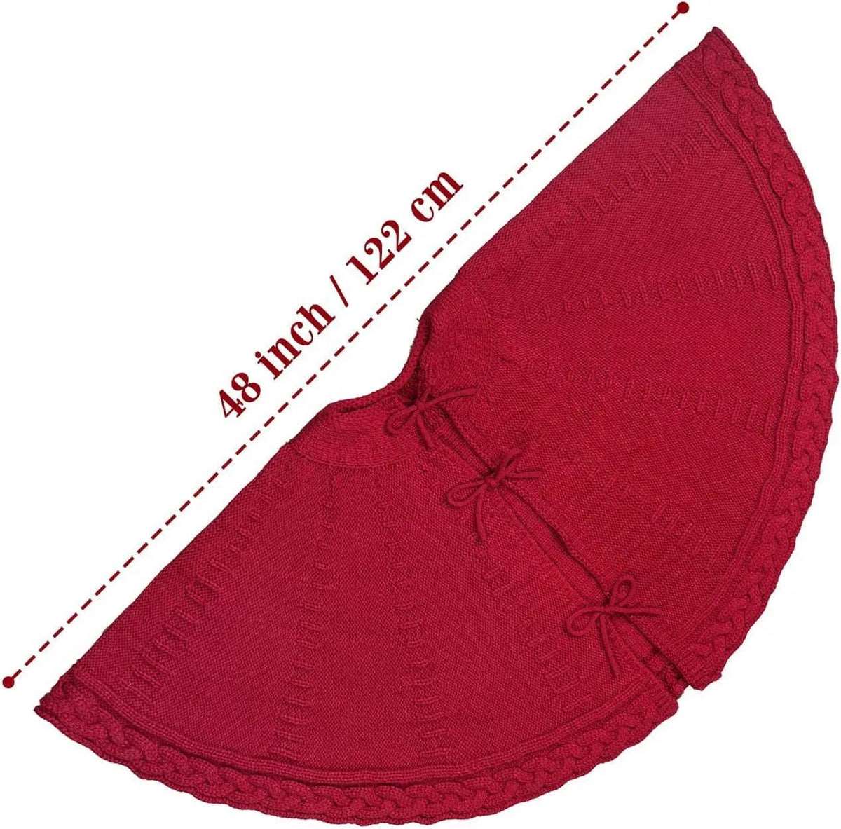 Knitted Christmas tree skirt folded view