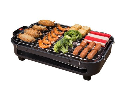 Korean electric grill non smoking BBQ oven grilling sausages display