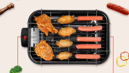 Korean electric grill non smoking BBQ oven grilling vegetables display