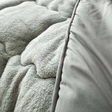 Grey lamb wool touch microfiber quilt fabric close up