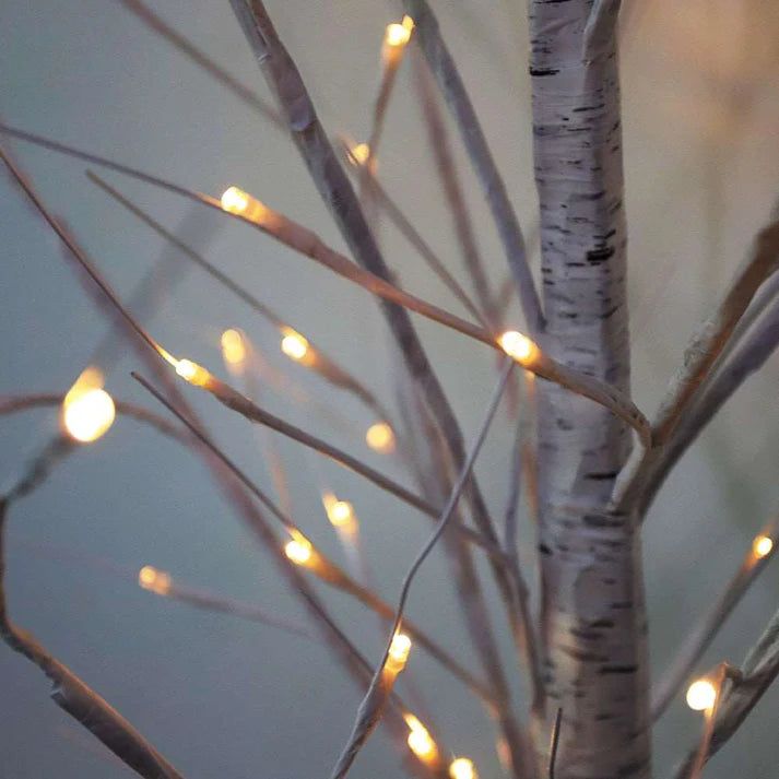 LED birch tree lights shown in natural daylight
