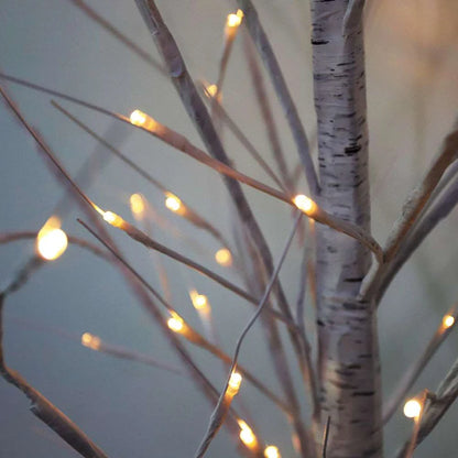 LED birch tree lights shown in natural daylight
