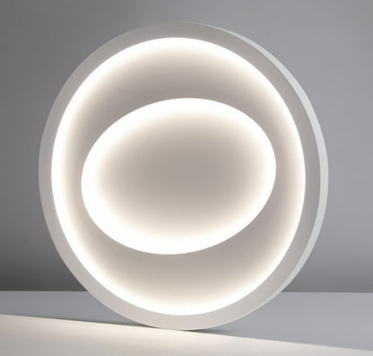 Close-up of the iron body and brushed paint finish on the Nordic LED ceiling light frame
