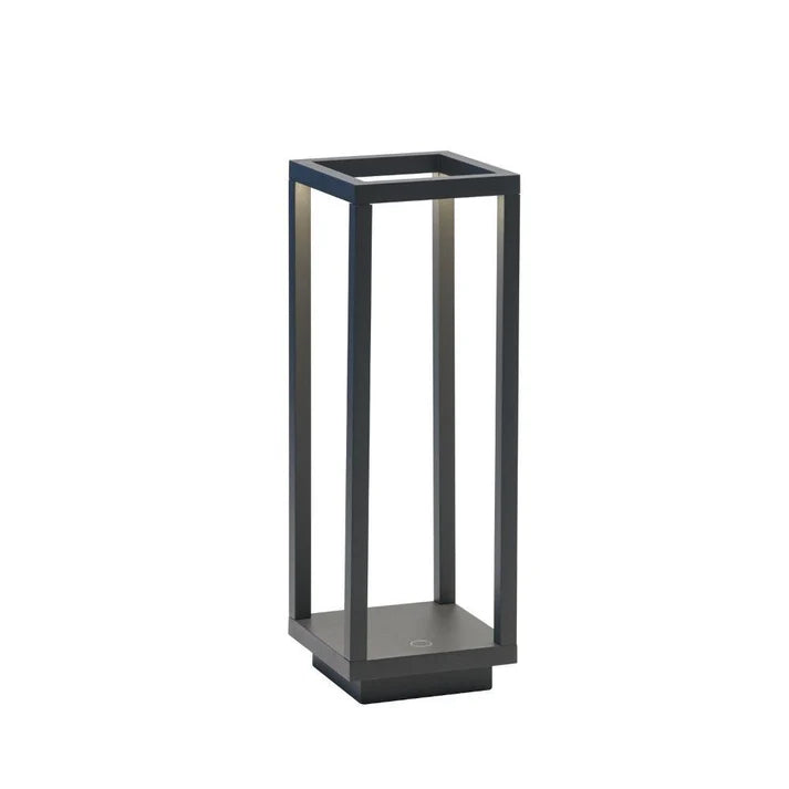 Dark grey luxury rechargeable table lamp aluminum alloy frame