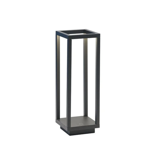 Dark grey luxury rechargeable table lamp aluminum alloy frame