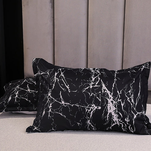 Marble duvet cover brushed soft fabric close up texture detail