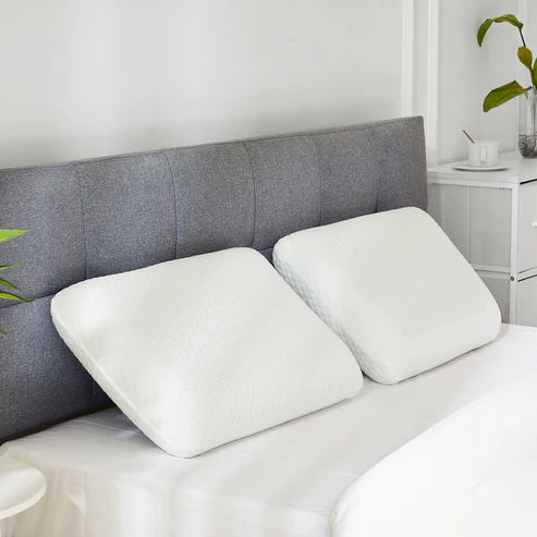 Memory foam pillow 2 pack cervical support white queen size
