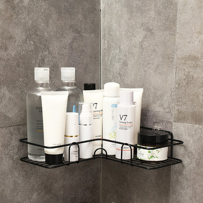 Metal corner shower caddy no drill holding bathroom bottles