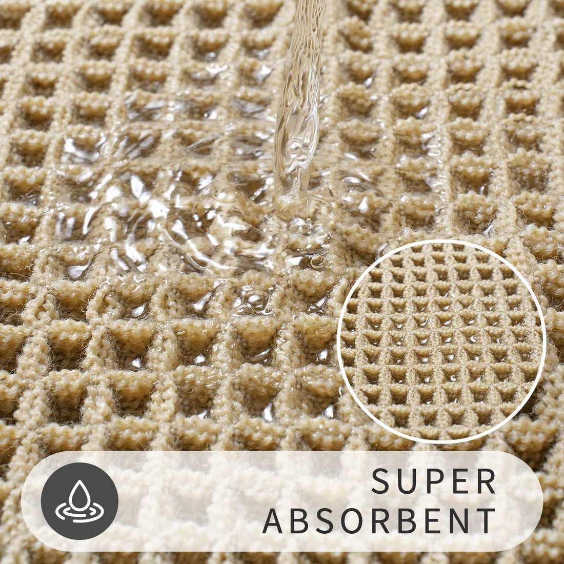 Bathroom door absorbent carpet shown in use with size reference near shower