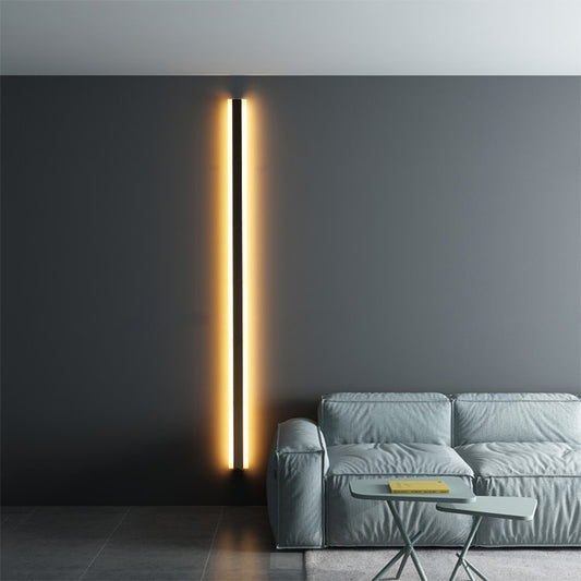 Minimalist LED wall lamp in hallway lighting setup