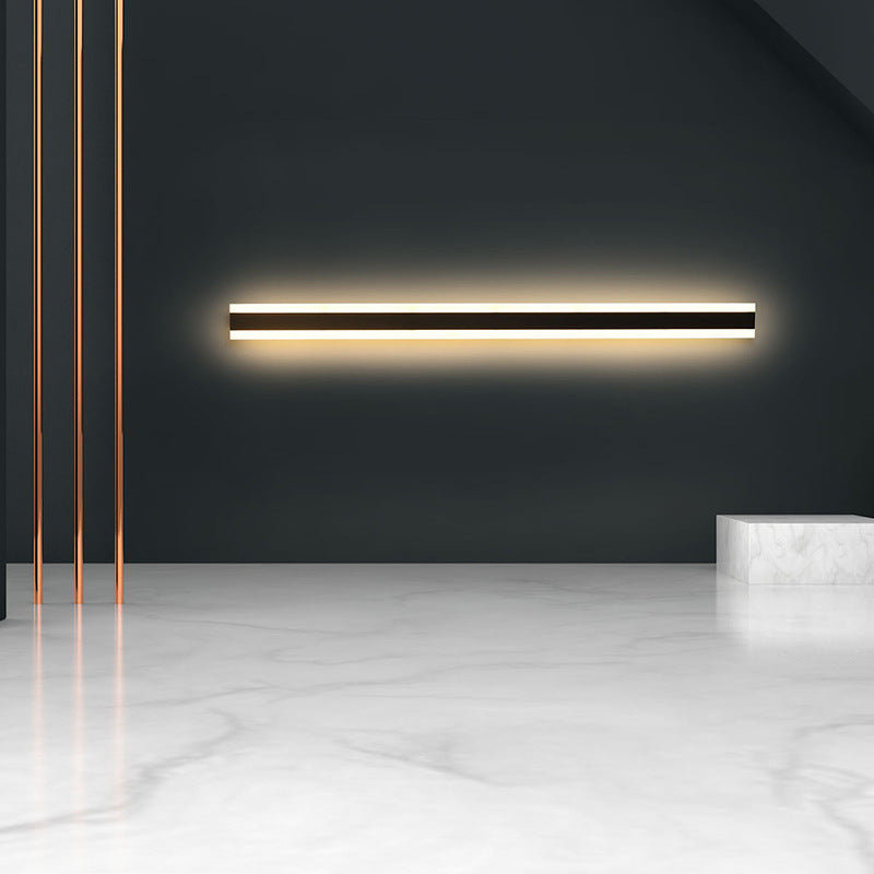 Minimalist LED wall lamp in living room decor setting