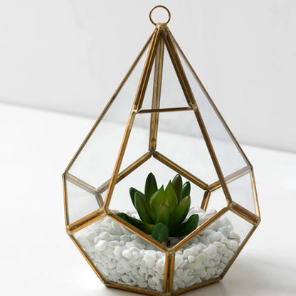 Modern indoor tabletop succulent vase in living room decor setting