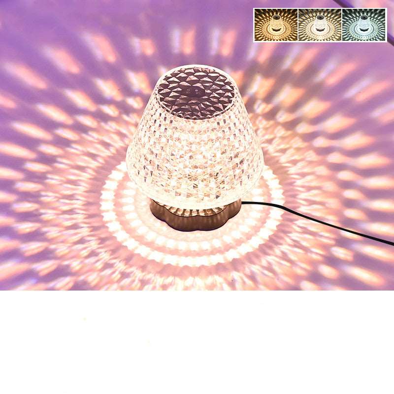 Modern restaurant bar table nightlight lighting display with multiple lamps running