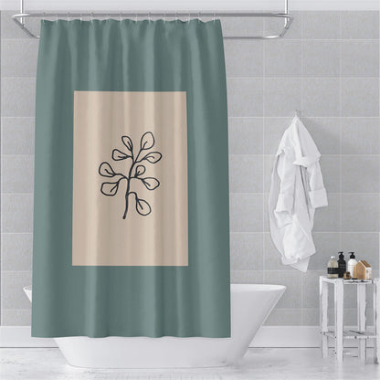 200x180cm wide Morandi shower curtain covering a full bathtub shower combination
