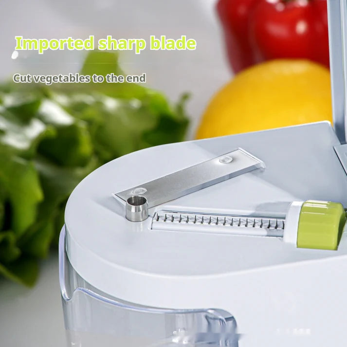 Multifunctional vegetable slicer grater full accessory set layout