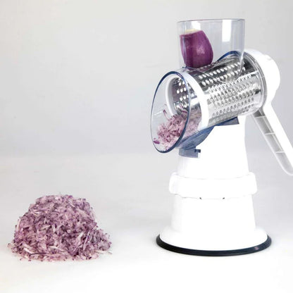 Hand using multifunctional vegetable slicer and chopper set