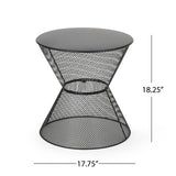 Nevada matte black iron side table side angle product shot