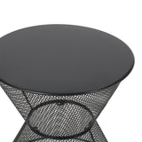 Nevada matte black iron side table top view flat
