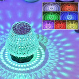 Dimensions guide showing nineteen centimeter total height of the crystal lamp
