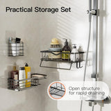 No drill shower caddy set practical storage bathroom organizer display